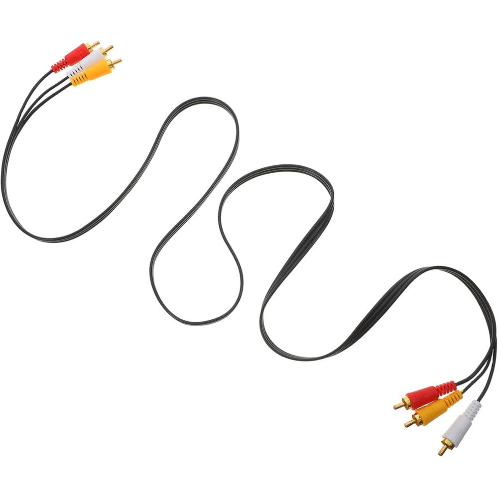 Homsfou 3.5mm plugged cable 3 pair audio video line front view showcasing the gold-plated connectors.