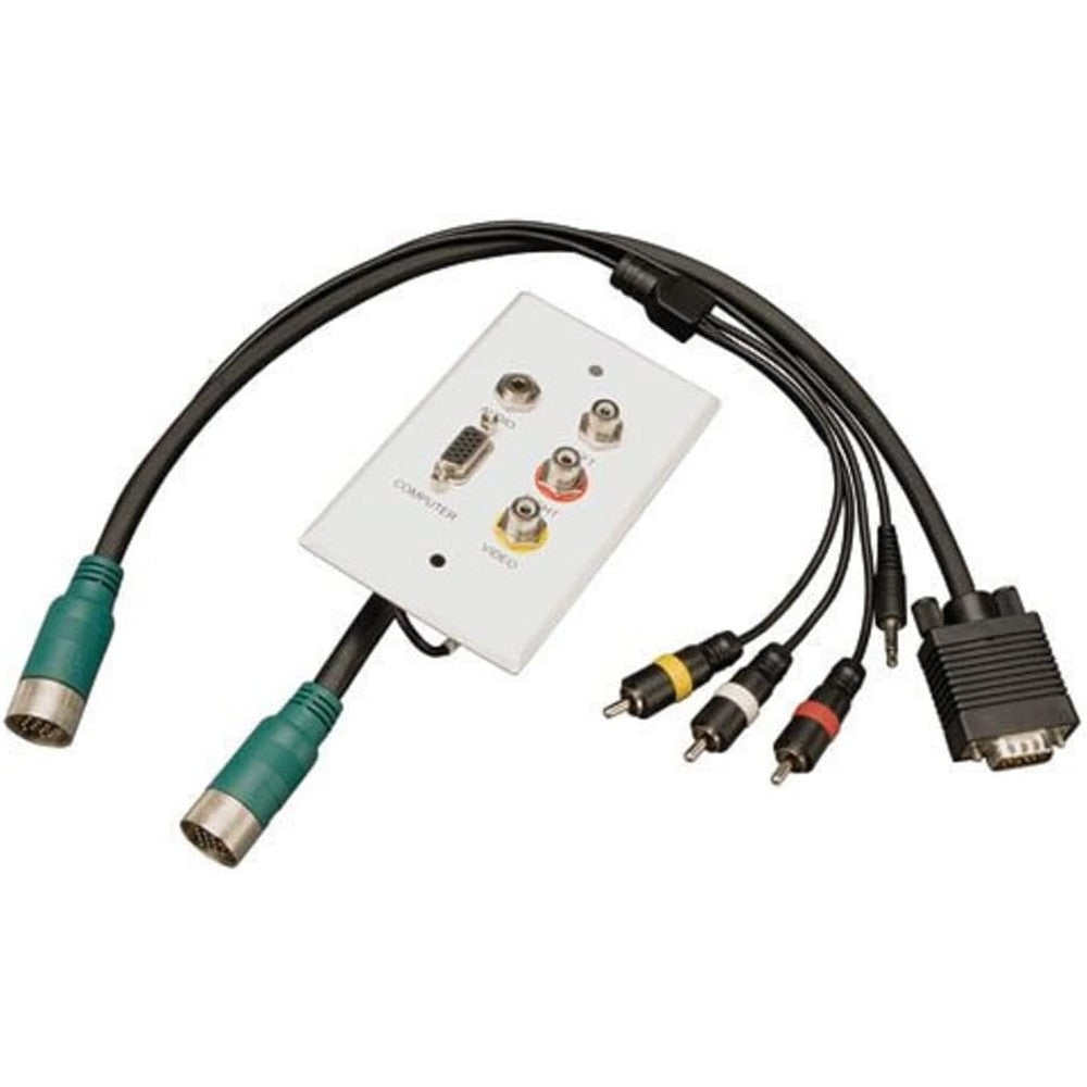 Tripp Lite Easy Pull Type A Connector Kit front view showing VGA and RCA audio video wall plate ends.