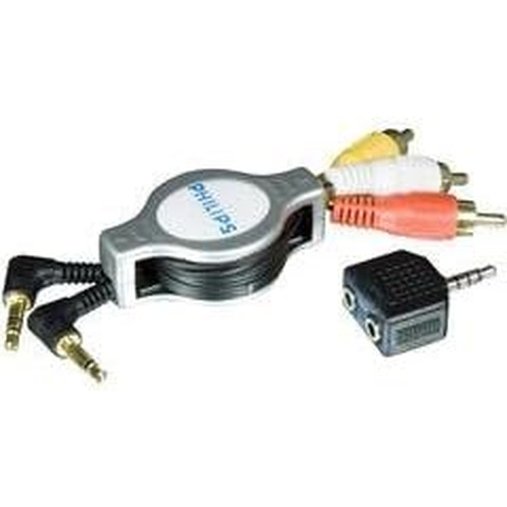 Philips retractable 3.5mm composite AV cable front view authentic imported electronics