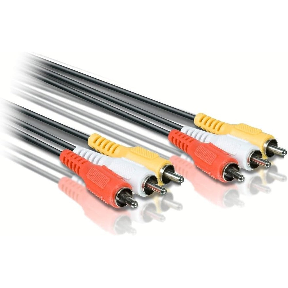 Philips SWV2212W/17 Composite Audio Video Cable front view showing color coded yellow red and white connectors.