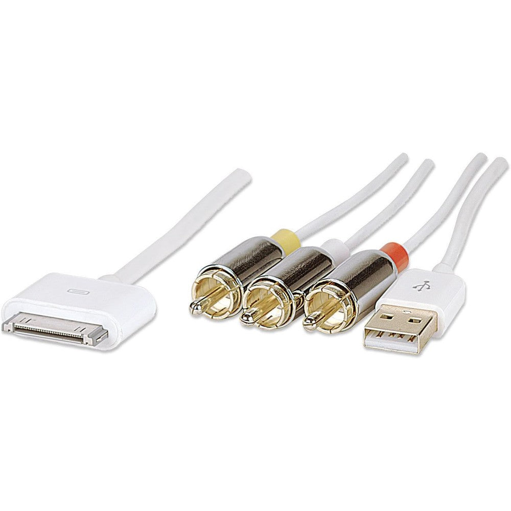 Manhattan 30-pin composite AV cable front view showing connectors