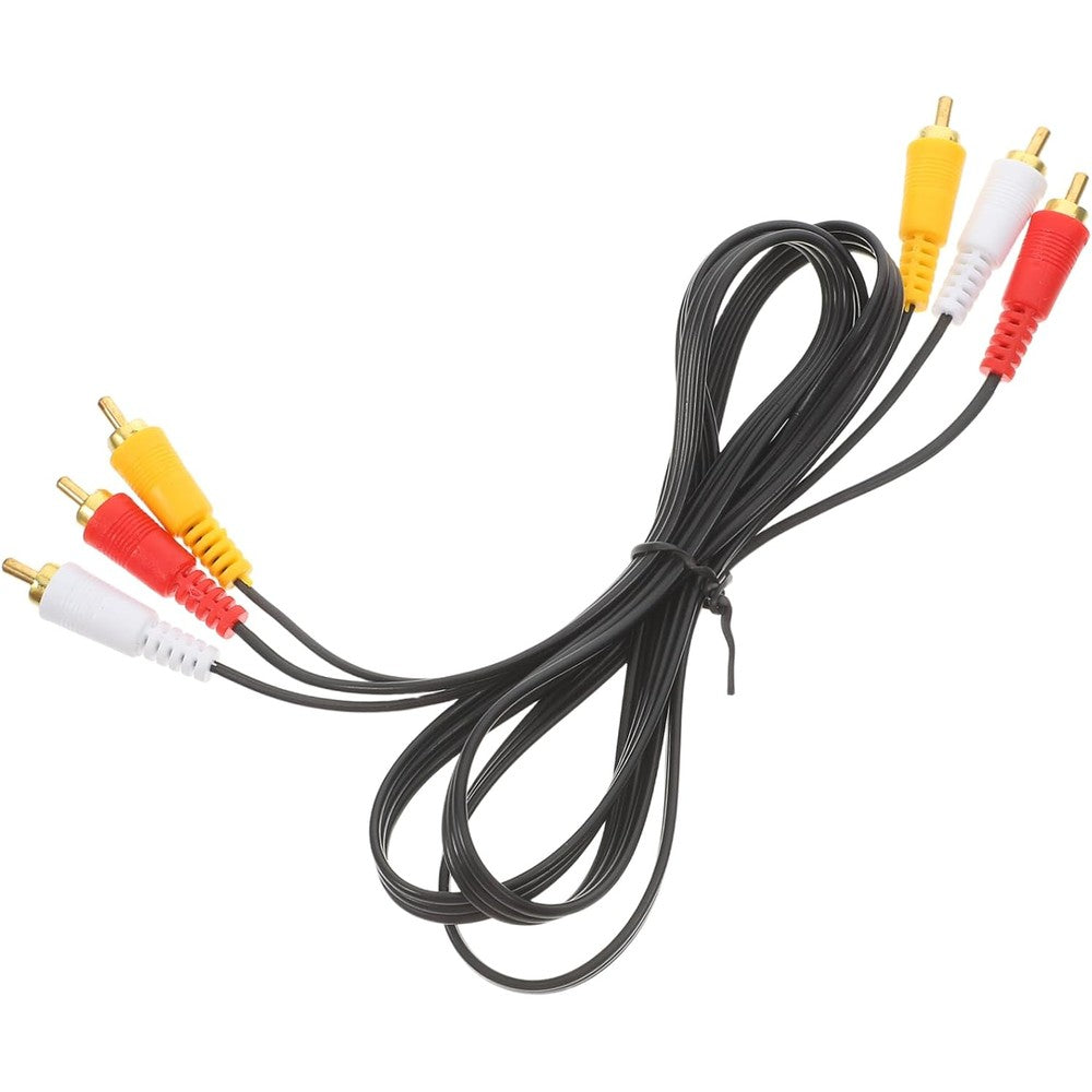 Hemobllo 3 pair audio video cable front view showcasing the color coded composite connectors