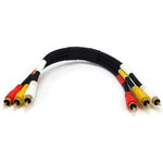 Monoprice triple RCA composite cable front view showing gold plated connectors