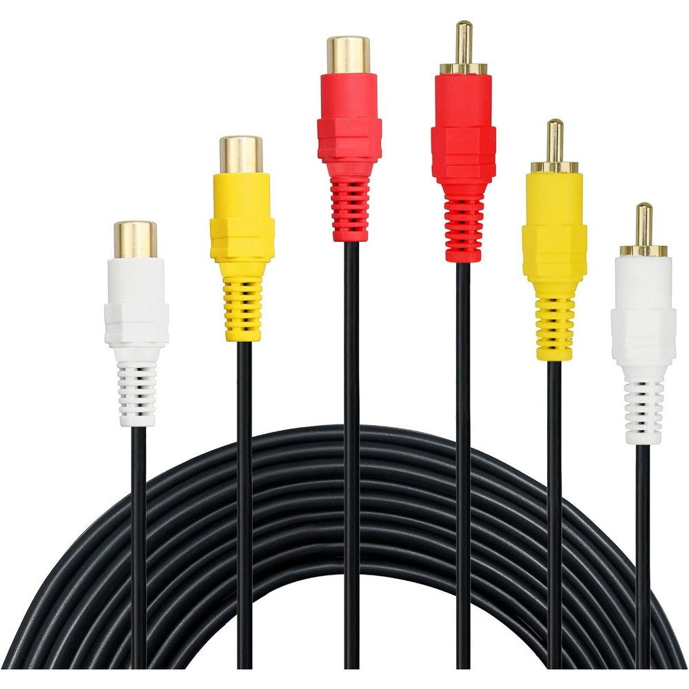 GHWL KOFOT three RCA extension cable front view showing gold plated connectors.