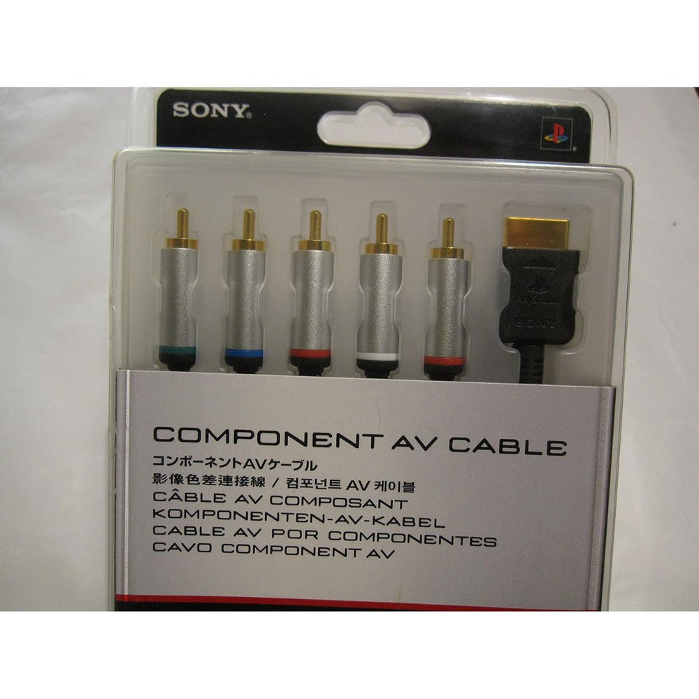 Sony PlayStation 3 Official Component AV Cable front view of gold-plated connectors