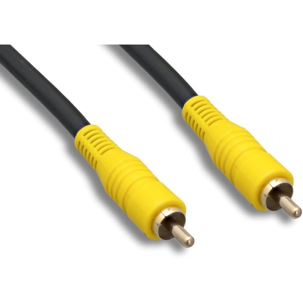 Cablelera Premium RCA Composite Video Cable front view showing gold-plated yellow male connectors