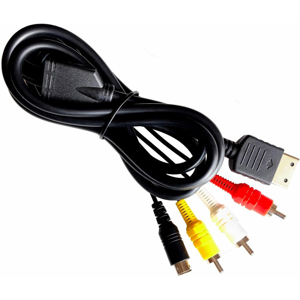 BUHCUWQB Sega Dreamcast composite S-video AV cable front view showing connectors