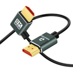 Thsucords Ultra Thin 8K HDMI 2.1 Left Angle Cable front view showing gold-plated connector