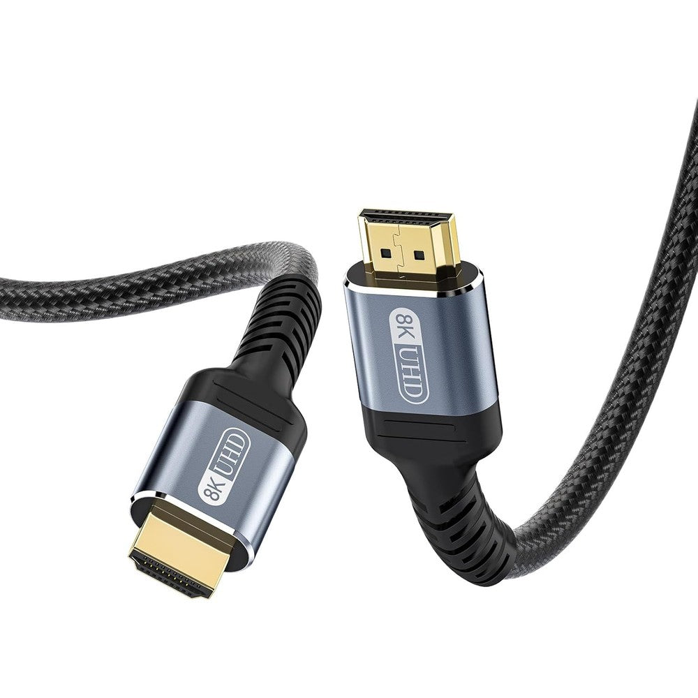 Fibopitcal 8K HDMI 2.1 cable 6 feet front view showing gold plated connector head