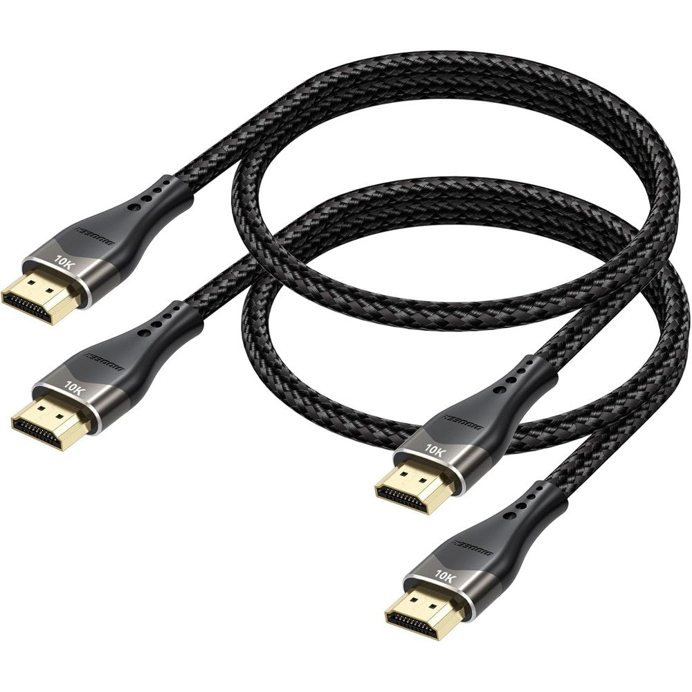 Diooeer short HDMI cable two foot two pack front view premium braided design