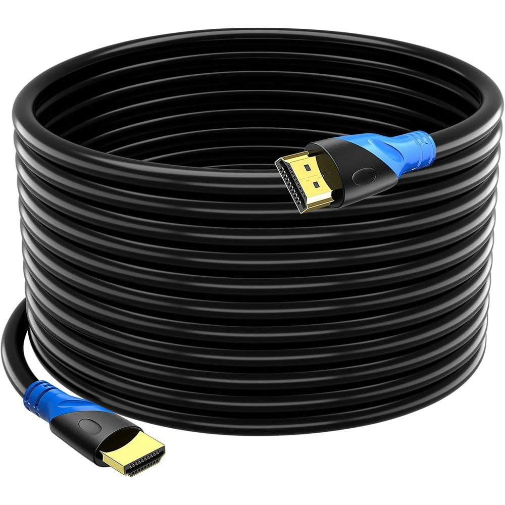 Rommisie 4K HDMI 50 Feet Cable front view showing gold plated connectors.