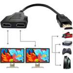Aargo Tech HDMI Splitter Cable front view showing gold plated male connector