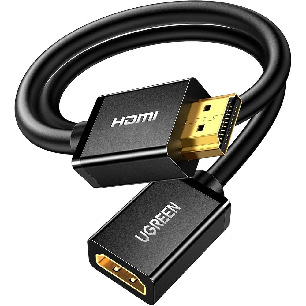 Ugreen 4K HDMI extension cable front view showing gold plated connectors