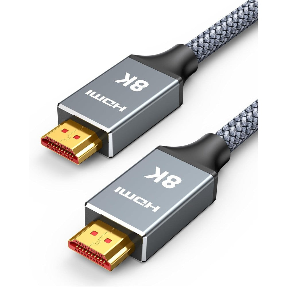 Capshi HDMI 2.1 Cable 2ft front view displaying the gold-plated male connectors.