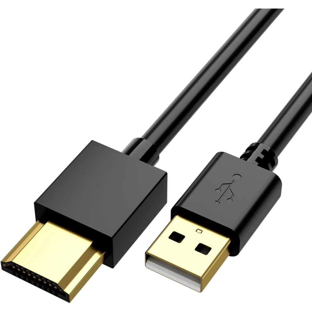 Fawetty USB to HDMI charger cable front view showcasing gold-plated connector