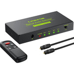 Linkfor digital toslink optical 4x1 switch front view with input ports
