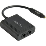 KabelDirekt optical audio splitter front view showing 1 in 2 out ports