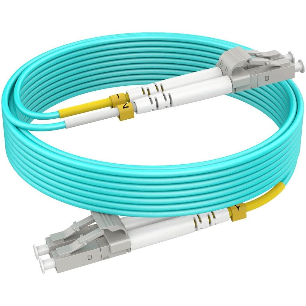 RamboCables 30m OM3 LC to LC fiber patch cable front view