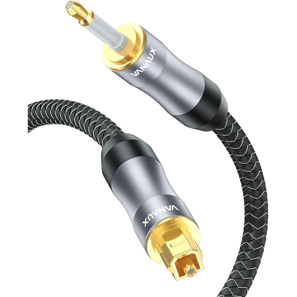 Vanaux Toslink to Mini Toslink digital optical cable front view