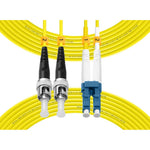 Fibergaga OS2 LC to ST fiber patch cable front view