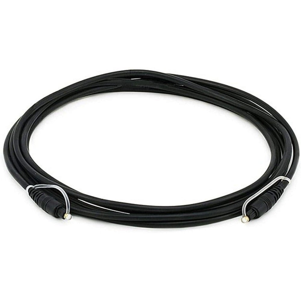 Monoprice 12ft Optical Toslink cable front view showing connectors.