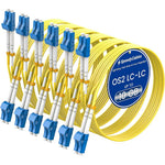 SpeedyCables 6-pack OS2 LC to LC fiber patch cables front view