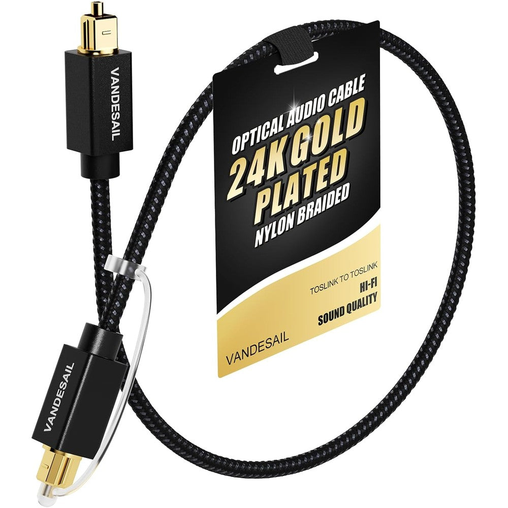 Vandesail 1 foot digital optical audio cable front view
