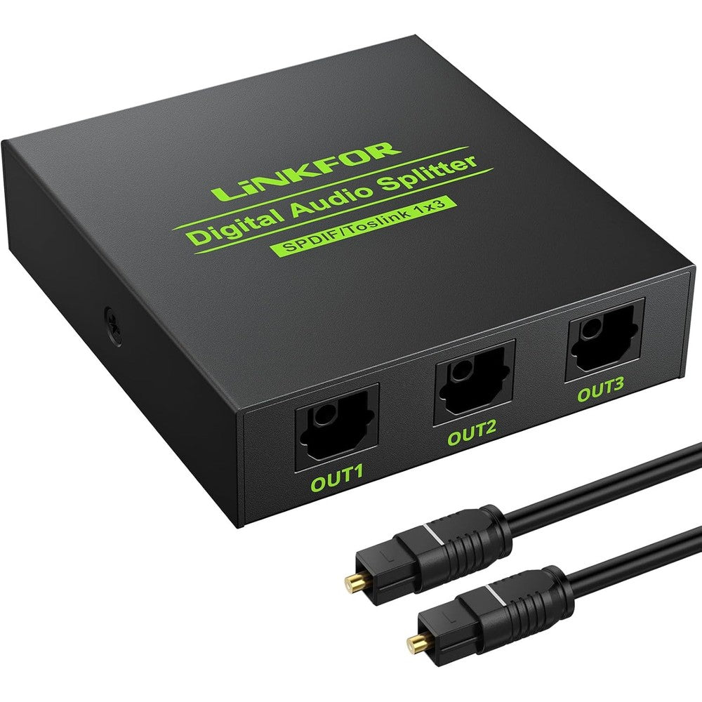 LiNKFOR digital optical audio 1x3 splitter front view