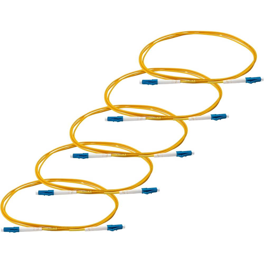 TrueCable LC to LC OS2 fiber patch cable 5 pack front view