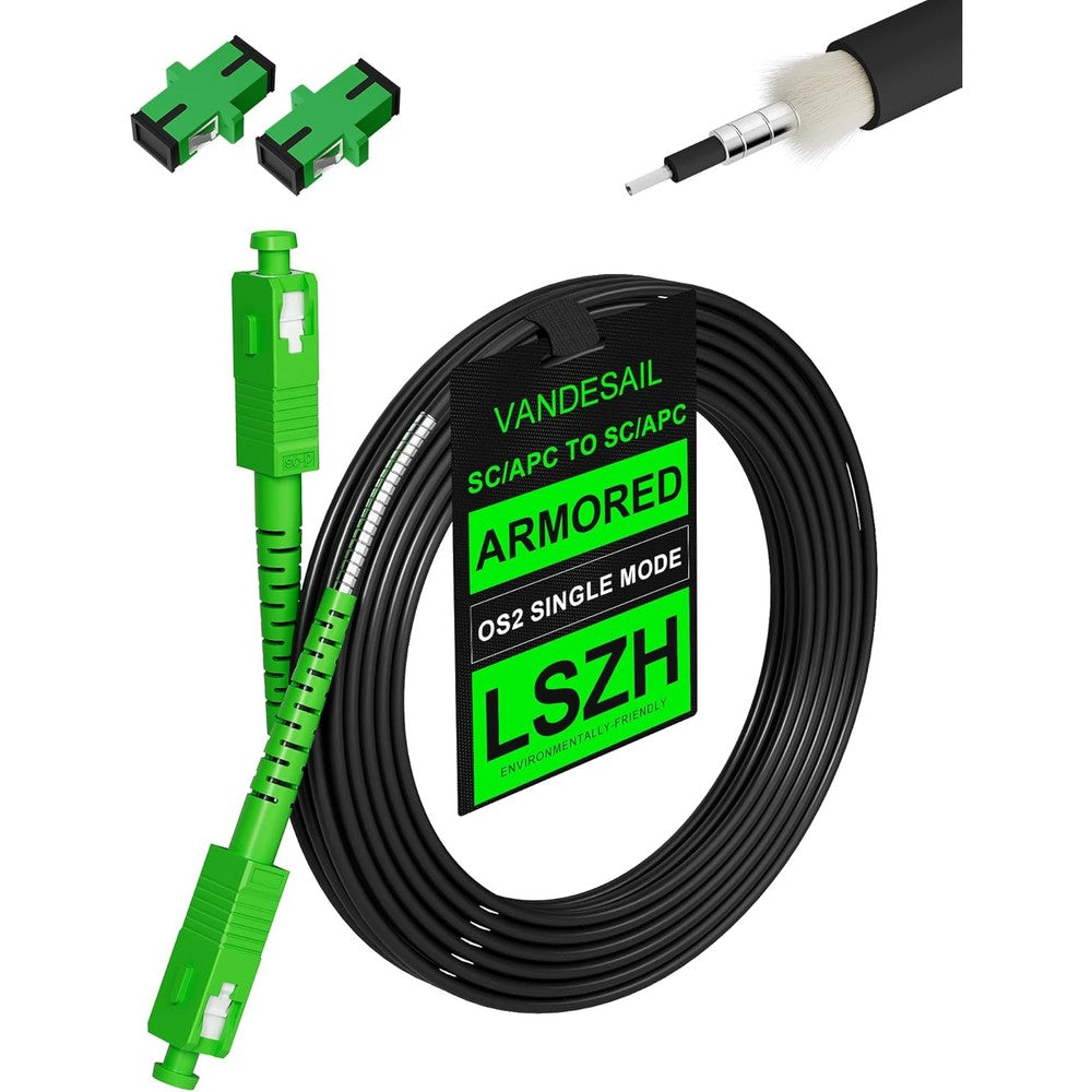 Vandesail 30M SC/APC armored fiber optic cable front view