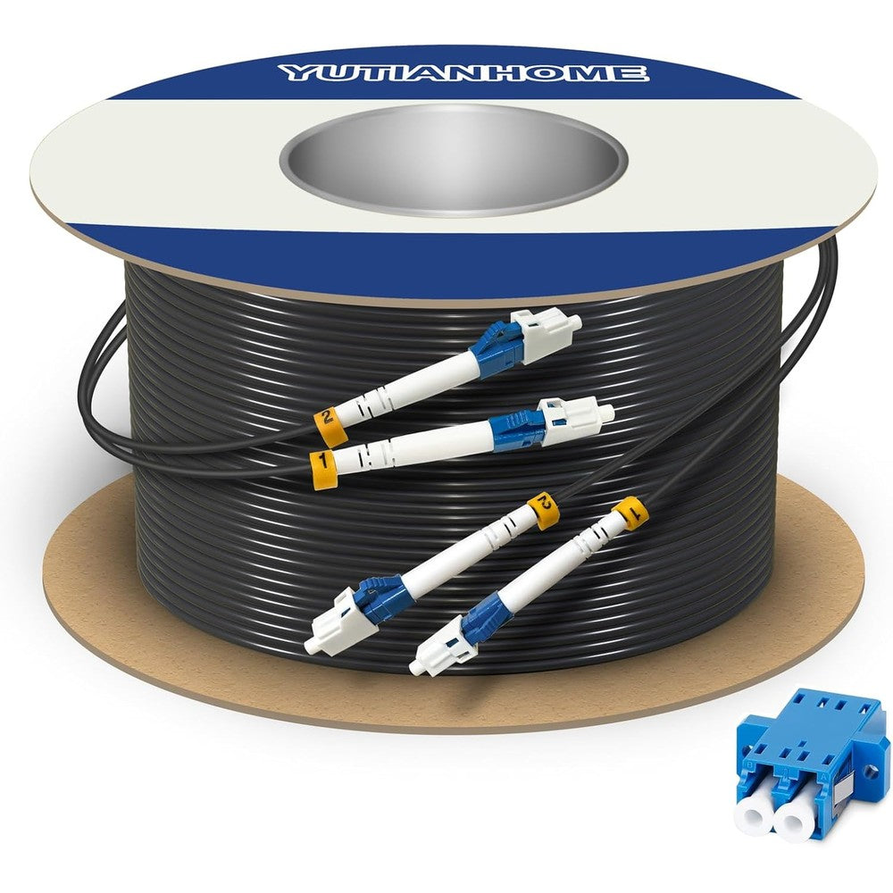 Yutianhome 250ft armored outdoor fiber optic cable spool front view