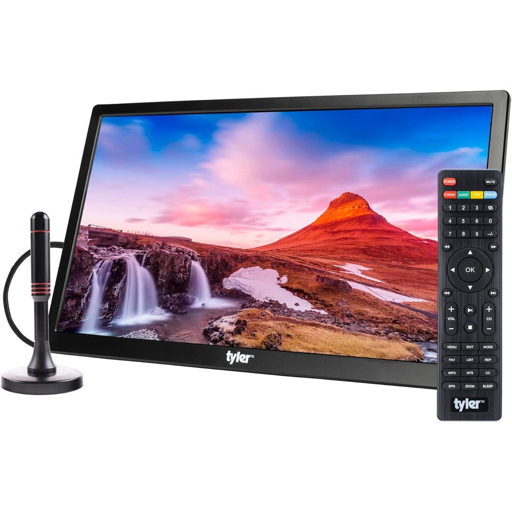 Tyler 13 Inch Portable TV front view showing crisp display screen