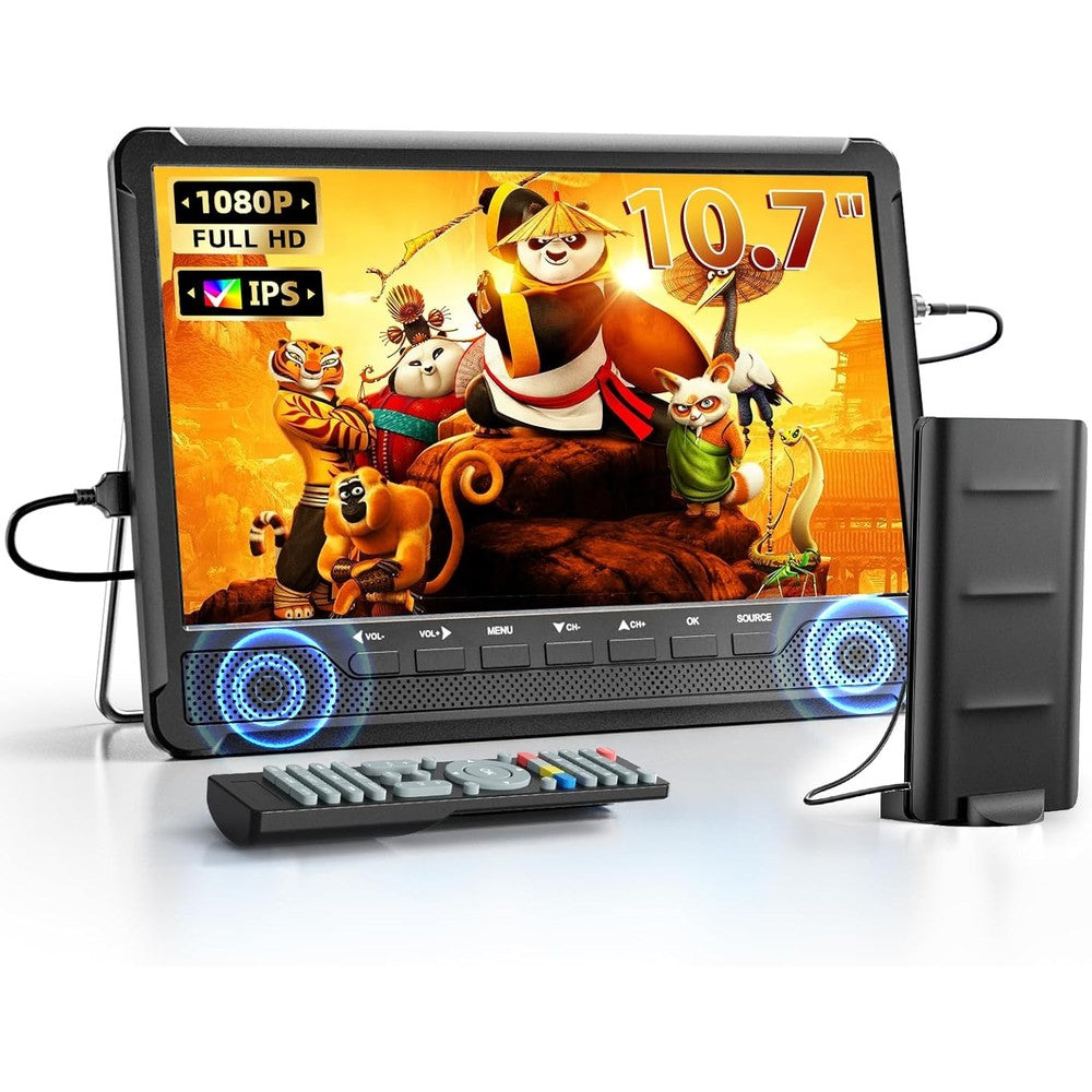 NORTHING portable mini TV front view showing 10.7 inch display screen