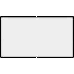 StepOK white projector screen front view displaying a sharp movie projection in a home theater setting.