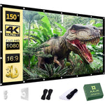 AAJK 150 inch outdoor projector screen front view displaying a sharp movie image