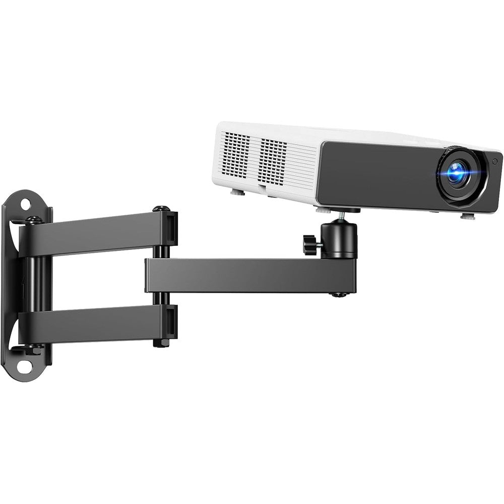 PUTORSEN Foldable Projector Wall Mount front view showcasing heavy duty black metal construction.