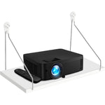 CroBlissful projector shelf white floating wall mount front view
