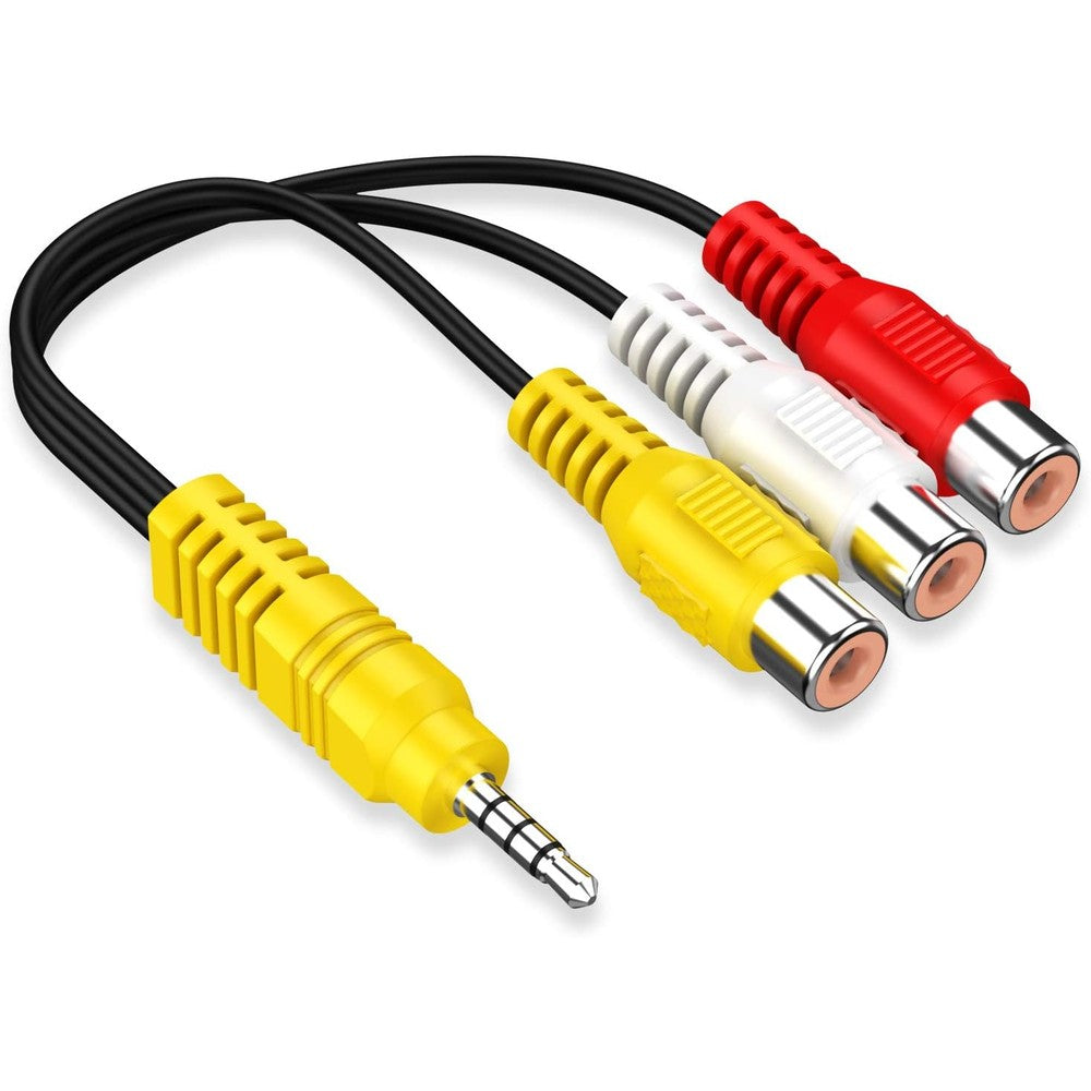 Adaptermvp 3.5mm to 3 RCA cable front view for TCL TV