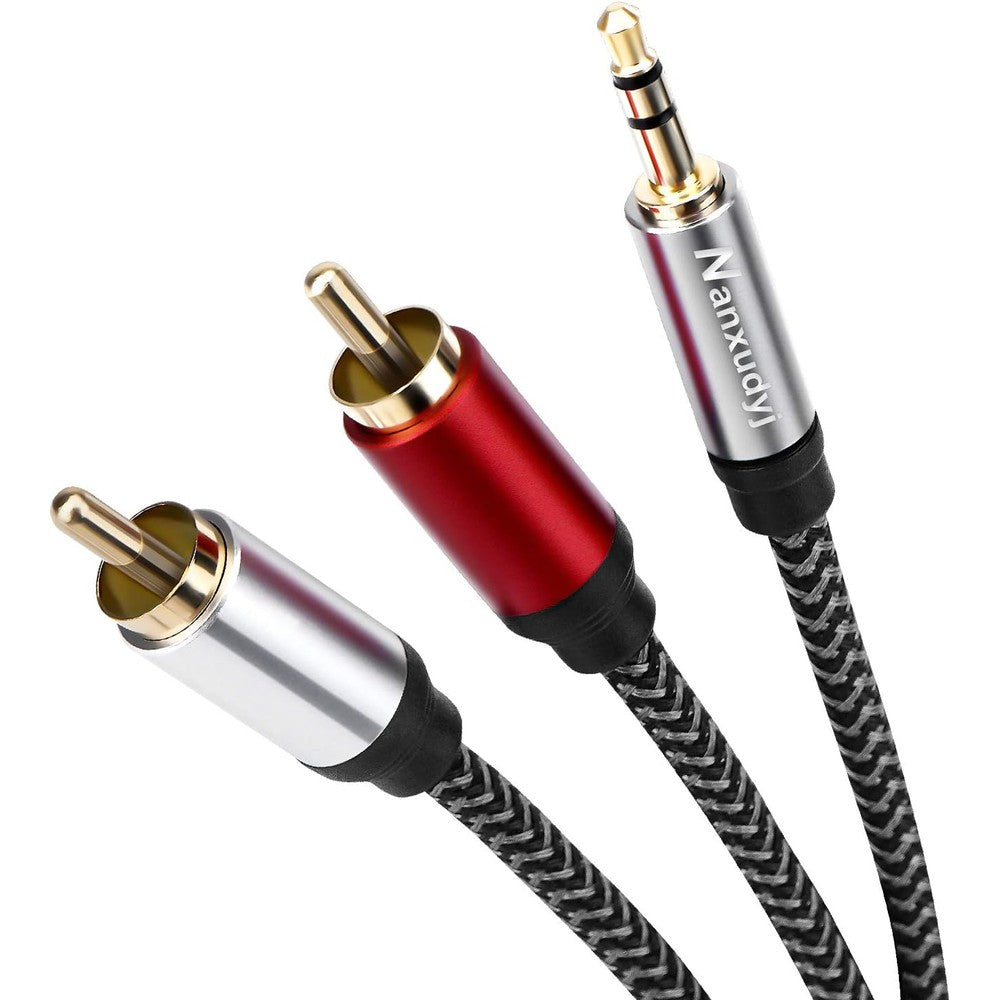 Nanxudyj 3.5mm to 2RCA audio cable front view