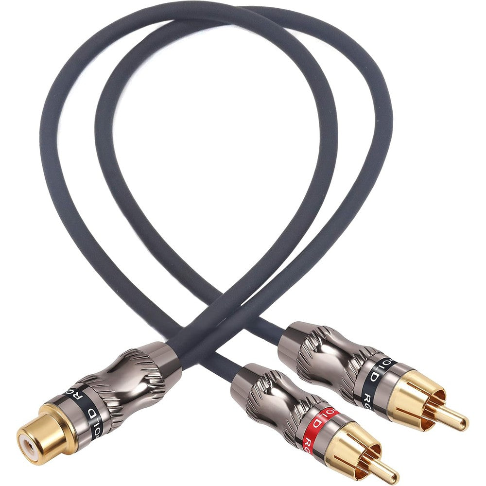 Devinal RCA female to dual male splitter cable front view