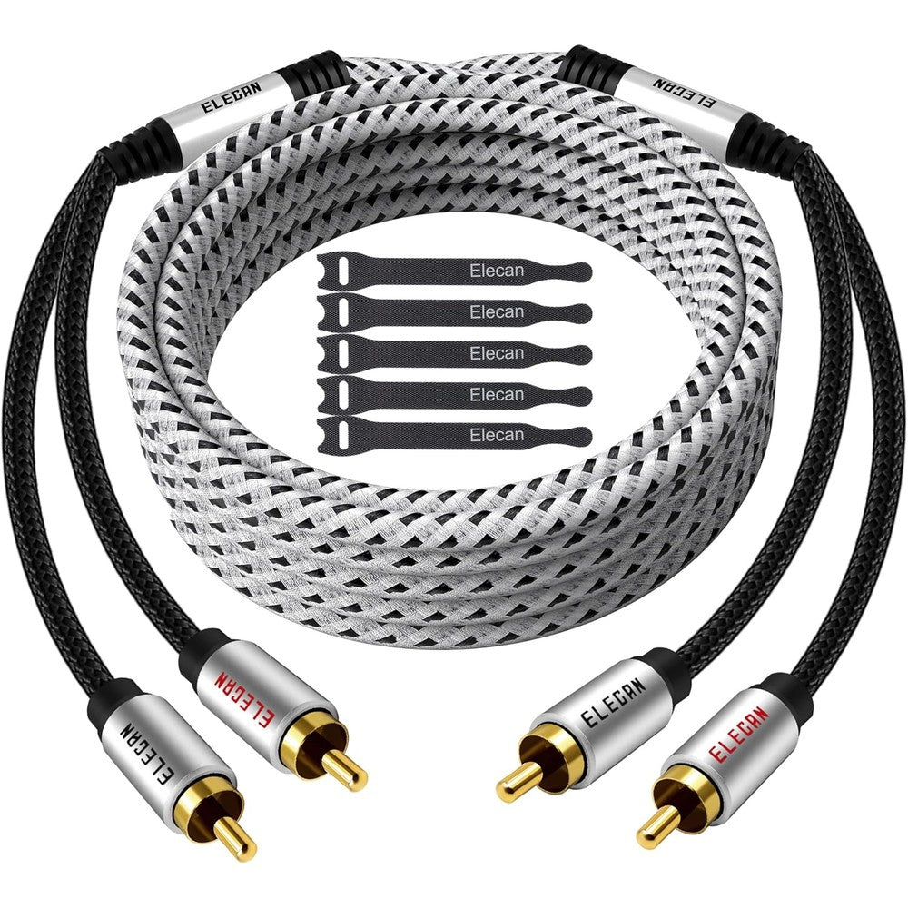 Elecan Premium 4 Foot RCA Audio Cable front view