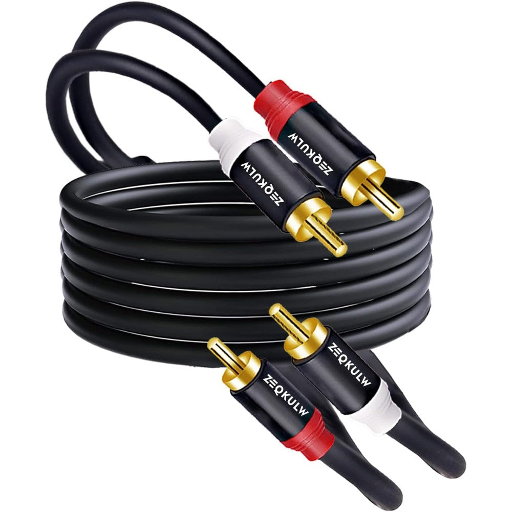 ZEQKULW 2RCA male to male stereo audio cable 15ft front view