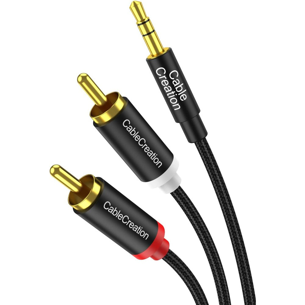 CableCreation RCA to 3.5mm audio cable front view