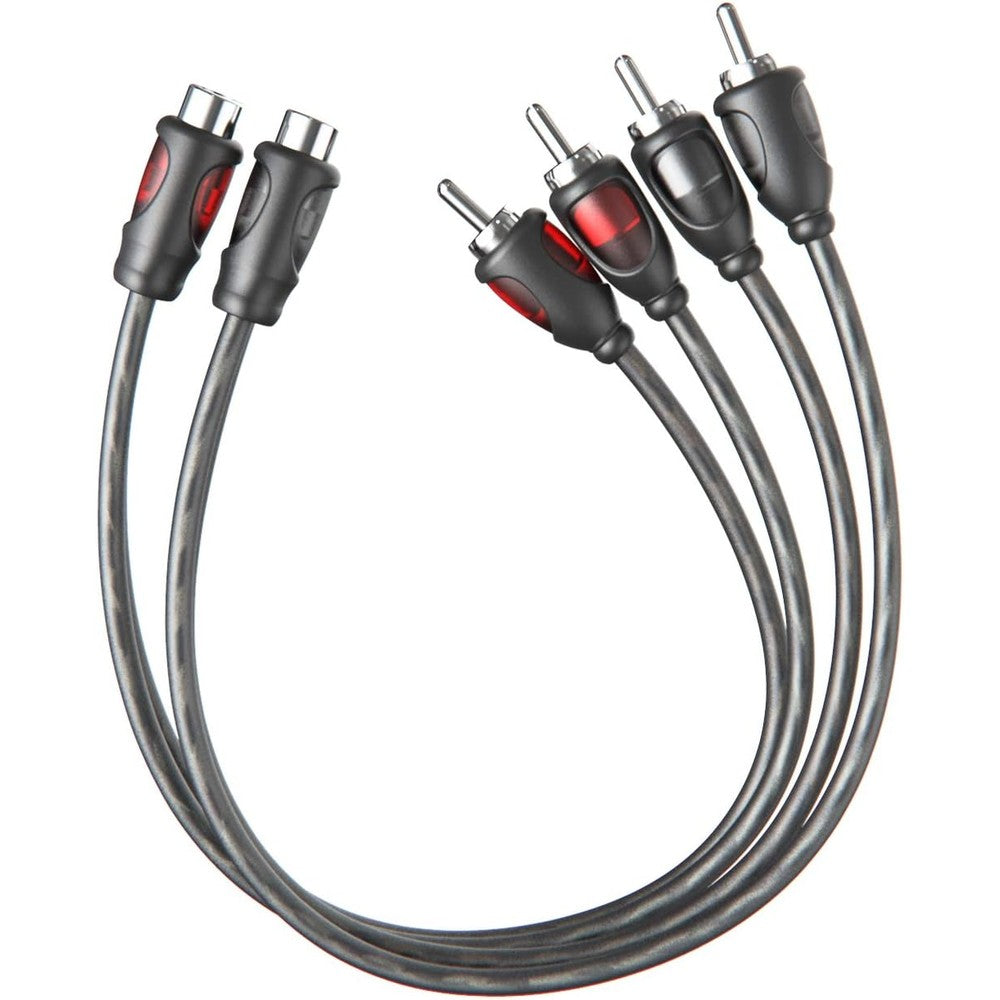 Rockrix 1ft RCA 1 Female to 2 Male Audio Y Splitter front view