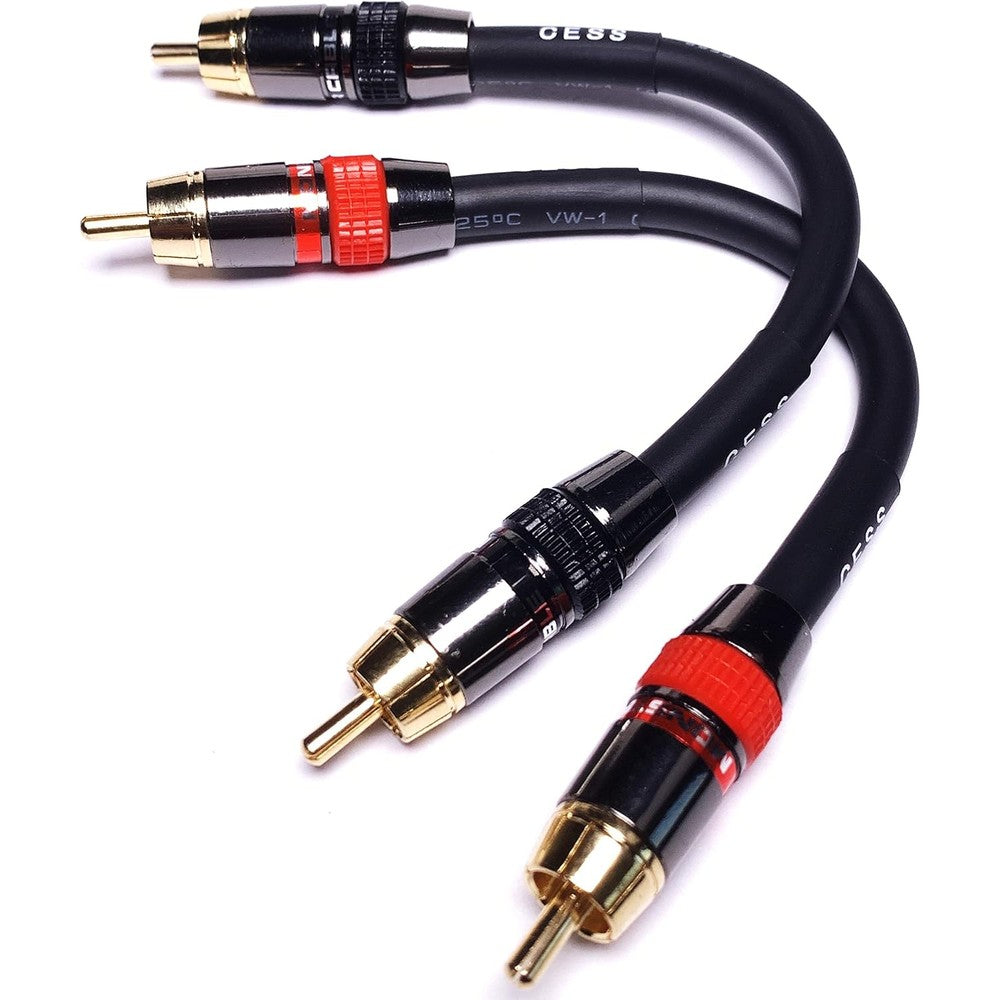 Cncess Cess-163-4i 12 gauge RCA audio patch cable front view