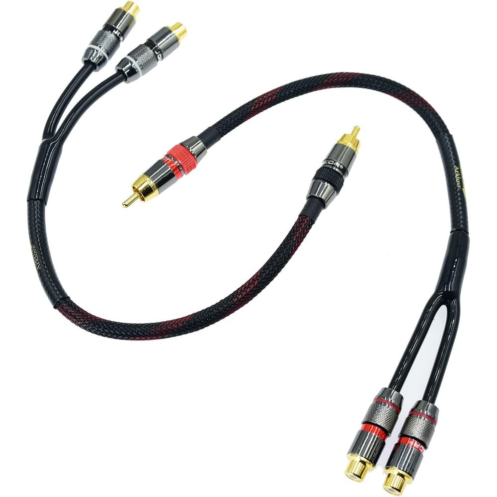 Arklove 1ft shielded RCA splitter front view