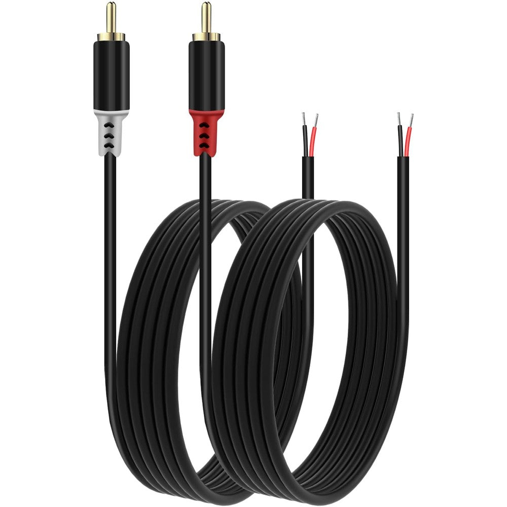 Rulgoi RCA to speaker wire adapter cable front view