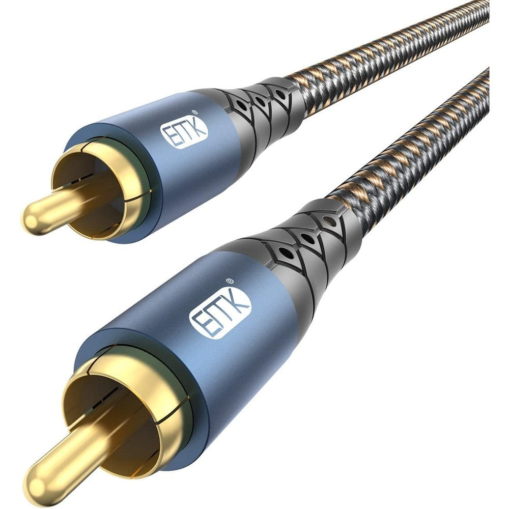 EMK Subwoofer RCA to RCA audio cable front view