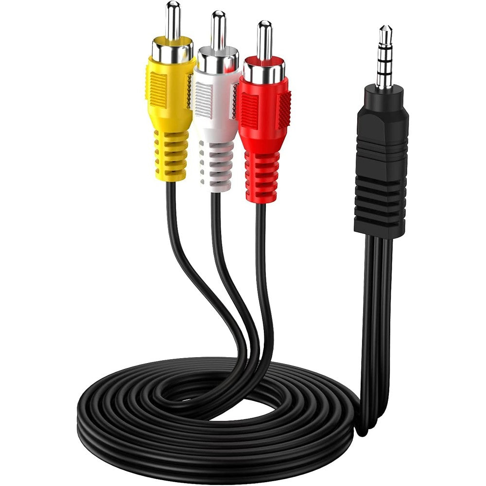 Eanetf 3.5mm TRRS to 3 RCA male cable front view