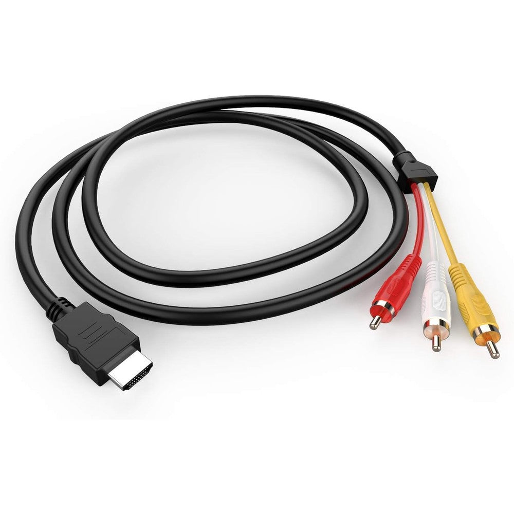 Eanetf HDMI to 3-RCA cable front view gold connectors